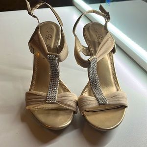 Gold high heel
